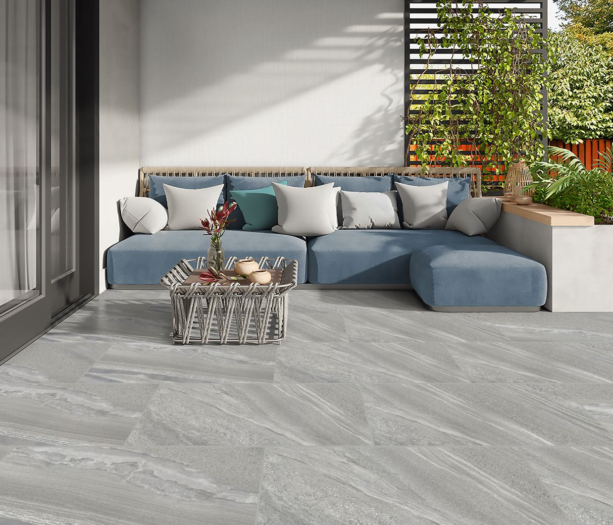 Crossover Grey Outdoor Porcelain Paving Tiles - 900x600 - 20mm