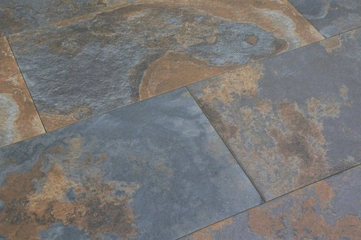 Rustic Indian Slate Paving Slabs - Riven - Sawn Edge - 900x600 - 20mm Rustic Indian Slate Paving Slabs - Riven - Sawn Edge - 900x600 - 20mm