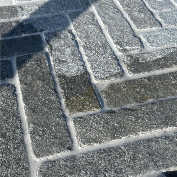 Tandur Grey Limestone Tumbled Pavers - 200x50x40mm