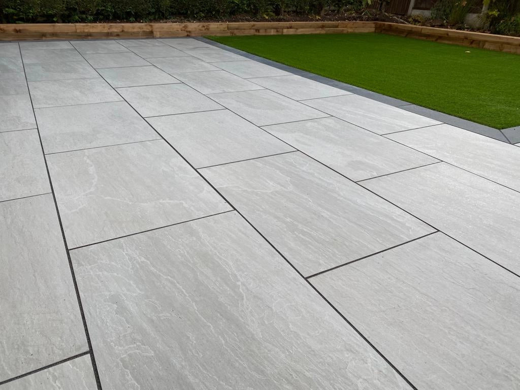 kandla grey porcelain paving 1200x600