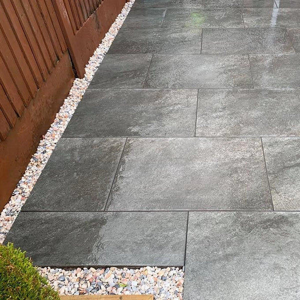 Hammerstone Nero Outdoor Porcelain Paving Tiles - 900x600 - 20mm