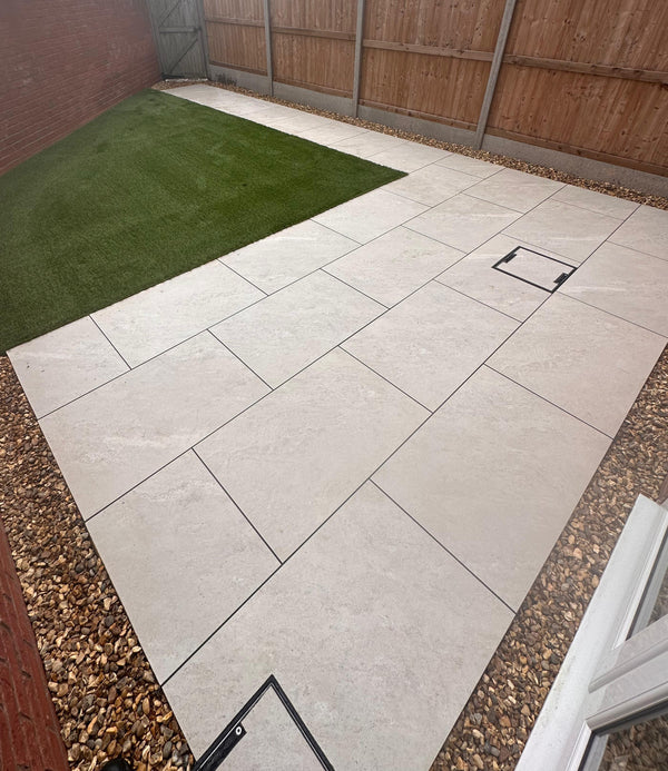 Himalayan White Outdoor Porcelain Paving Tiles - 900x600 - 20mm