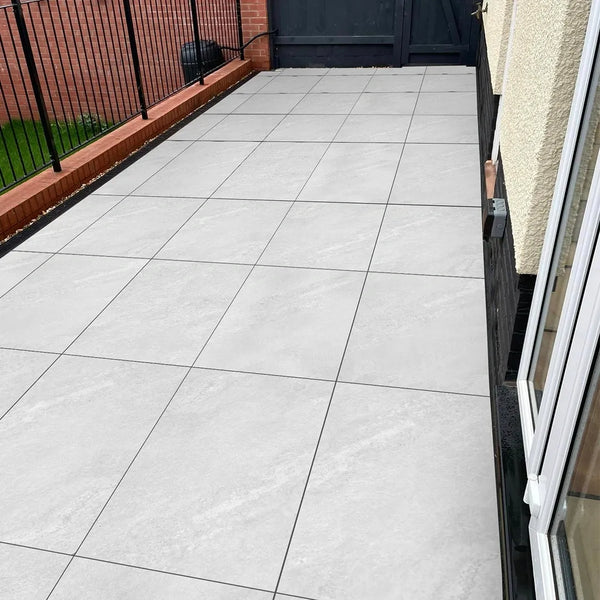 Himalayan White Outdoor Porcelain Paving Tiles - 900x600 - 20mm
