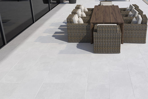 Luna Off White Porcelain Garden Paving Slabs - 1200x600 - 20mm