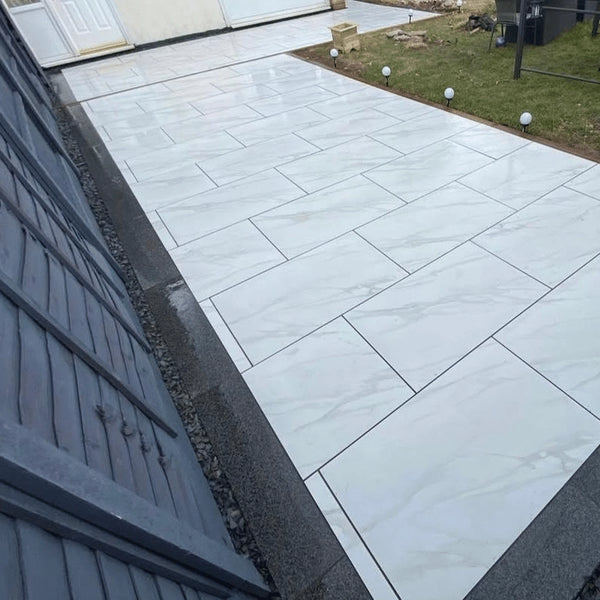 Marble Statuario Outdoor Porcelain Paving Tiles - 600x900 - 20mm Marble Statuario Outdoor Porcelain Paving Tiles - 600x900 - 20mm