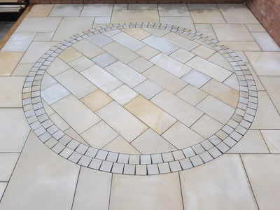 Fossil Mint Indian Sandstone Paving Slabs - Sawn & Honed - 900x600 - 20mm - Smooth Paving