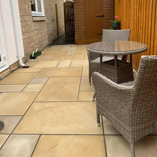 Mint Indian Sandstone Paving Slabs - Sawn & Honed - Patio Pack - 20mm - Smooth Paving