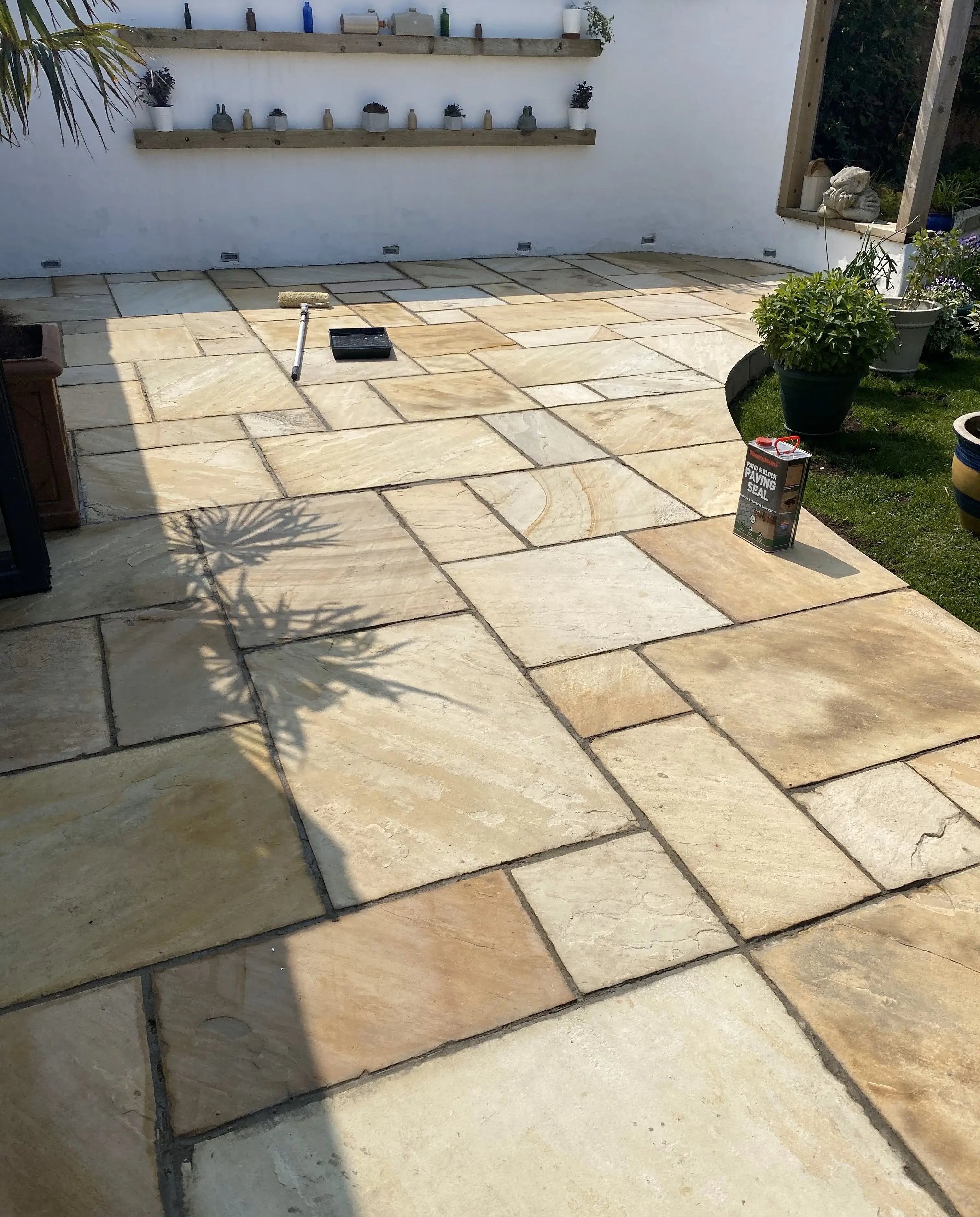 fossil mint sandstone paving patio pack