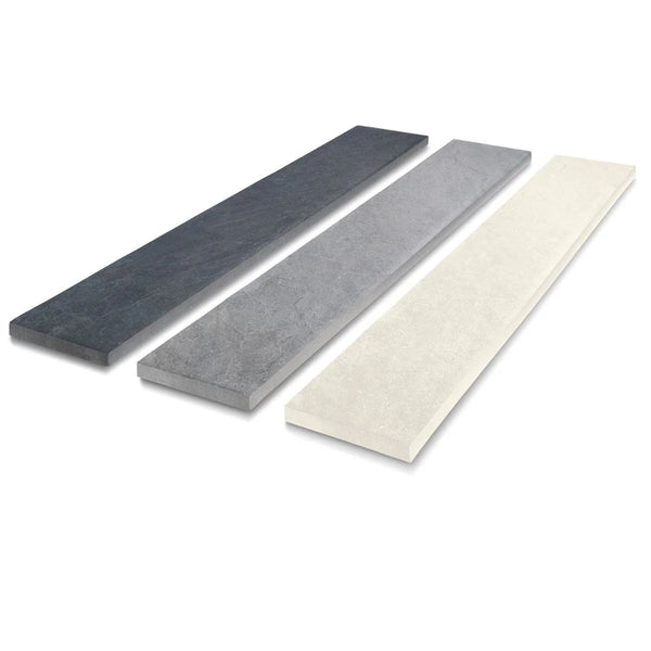 Quartz White Outdoor Porcelain Edging - 900x200 - 20mm
