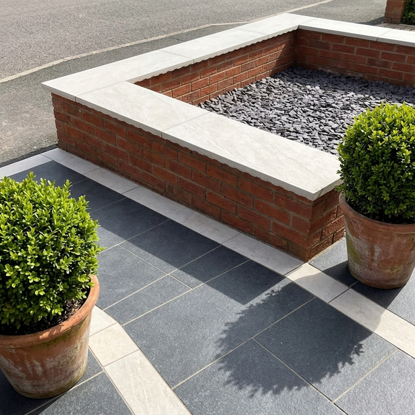 Quartz White Outdoor Porcelain Edging - 900x200 - 20mm