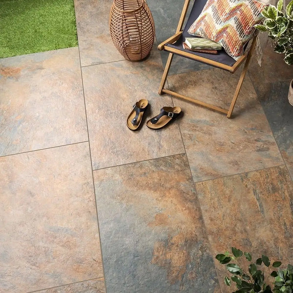 Rustic Slate Outdoor Porcelain Paving Tiles - 900x600 - 20mm Rustique Outdoor Porcelain Paving Tiles - 900x600 - 20mm
