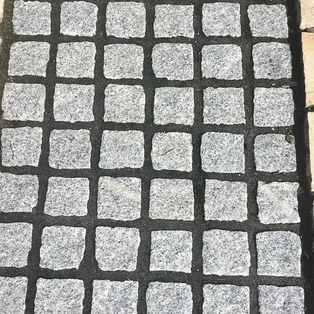 silver grey granite cobbles handcut 100x100