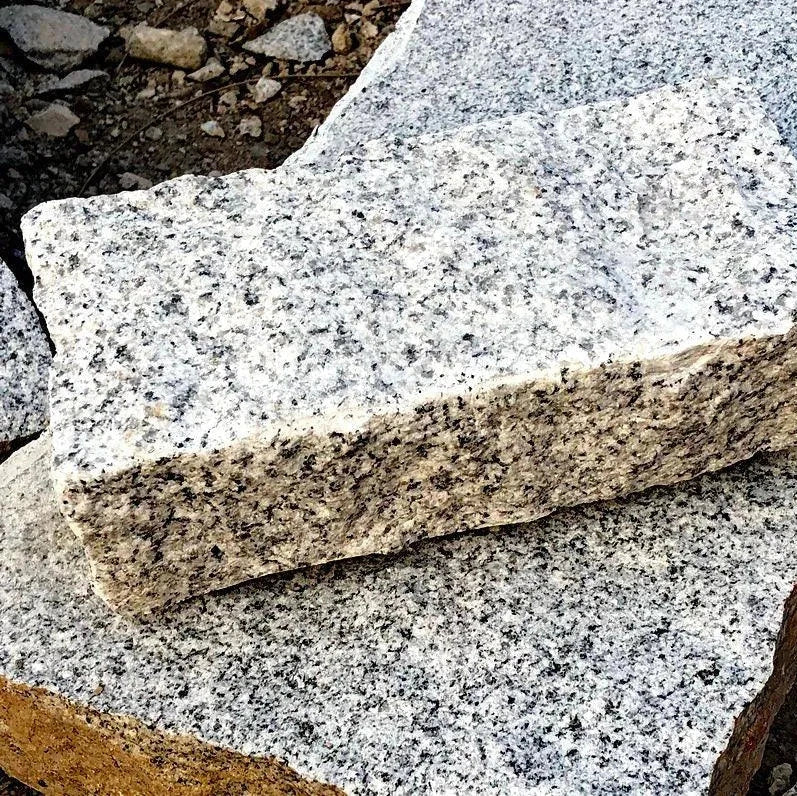 silver grey granite setts handcut 20x10cm