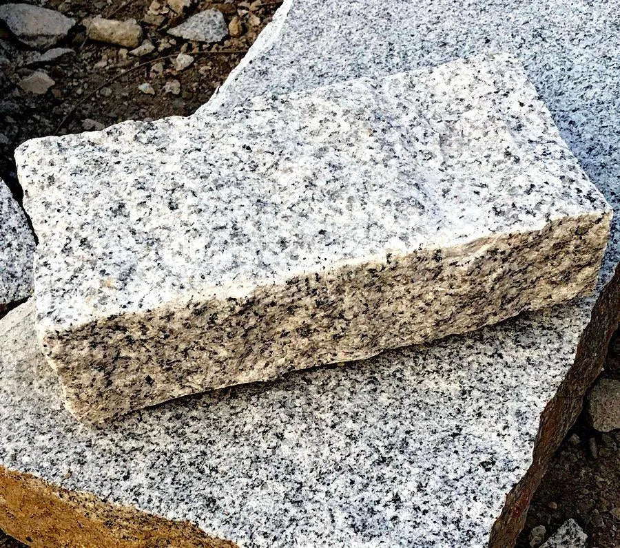 silver grey granite setts handcut 20x10cm
