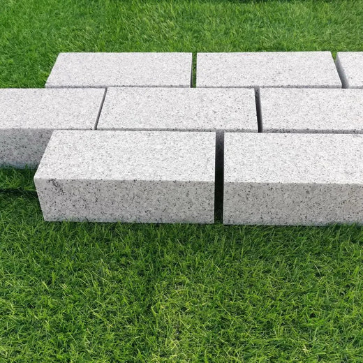 Granite Driveway Paving,Natural Stone Paving Silver Grey Granite Setts - Flamed - 200x100 - 50 mm