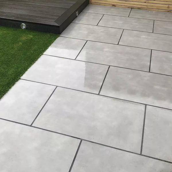 S Grey Outdoor Porcelain Paving Tiles - 900x600 - 20mm Smoke Grey Outdoor Porcelain Paving Tiles - 900x600 - 20mm