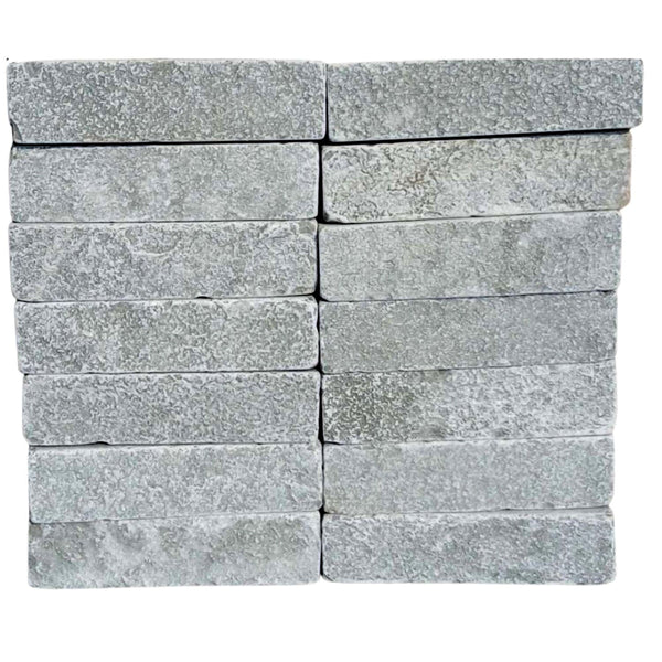Tandur Grey Limestone Tumbled Pavers - 200x50x40mm