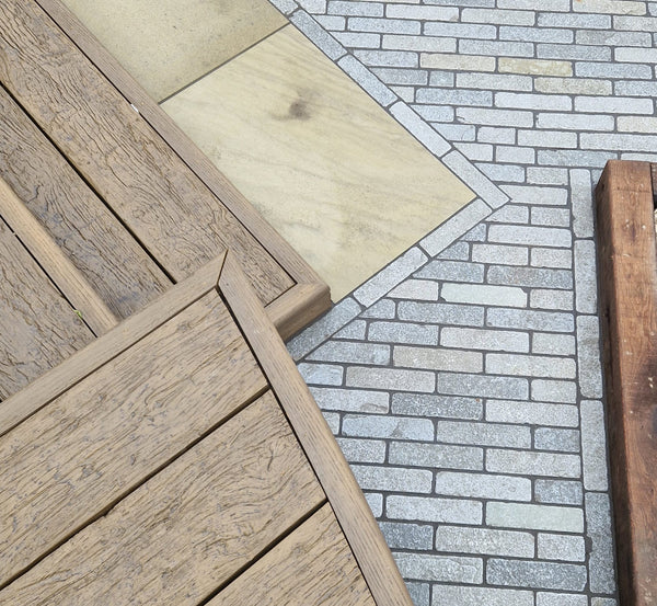 Tandur Grey Limestone Tumbled Pavers - 200x50x40mm