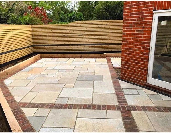 garden paving slabs,Single paving slabs,Patio slabs & Garden slabs,Paving Stones Natural Paving Stones & Slabs Importer,Paving Slabs UK,Types of Paving Slabs,Garden Slabs For Patios,Paving,Paving & Walling,Outdoor & Garden,Patio Slabs & Garden Paving,UK Delivery,Decorative Patio Paving Slabs,Landscaping Tandur Yellow Indian Limestone Paving Slabs - Aged - Patio Pack - 22mm