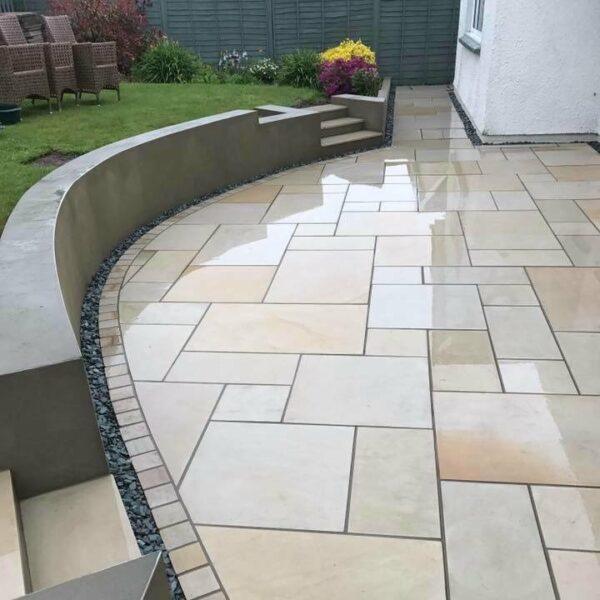 Mint Indian Sandstone Paving Slabs - Sawn & Honed - Patio Pack - 11.75sqm - 20mm - Smooth Paving - UniversalPaving