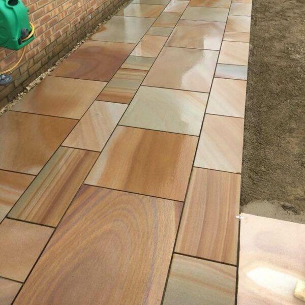 Rippon Buff Indian Sandstone Paving Slabs - Sawn & Honed - Patio Pack - 20mm - Smooth Paving - UniversalPaving
