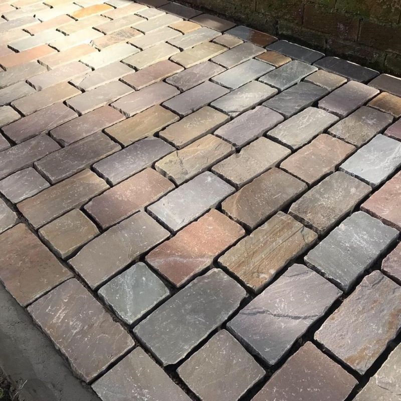 Raj Green Setts - Handcut | 20x10 cm - 40-50mm