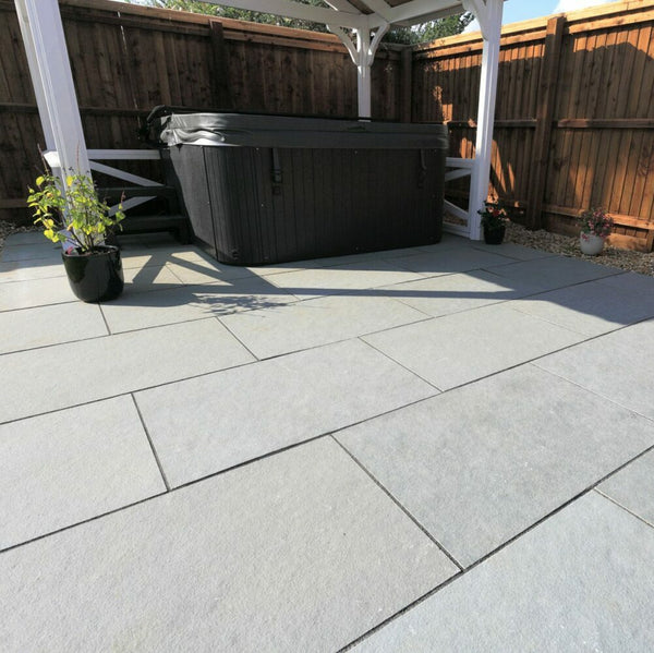 Kota Blue Indian Limestone Paving Slabs - Riven - 900x600 - 22mm
