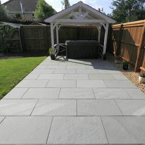 Kota Blue Indian Limestone Paving Slabs - Riven - 900x600 - 22mm _hidden Sample Product 2 900x600x20mm - 11 Sqm - £28.09/sqm incl. VAT