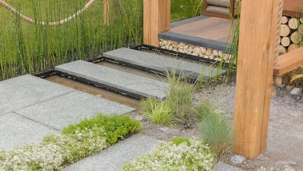 Graphite Black Granite Paving Slabs - Flamed - 900x600 - 20mm - Textured Paving