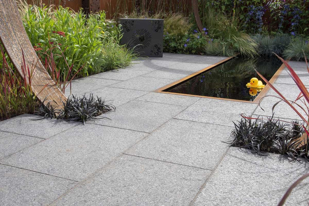 Graphite Black Granite Paving Slabs Flamed 900x600 20mm