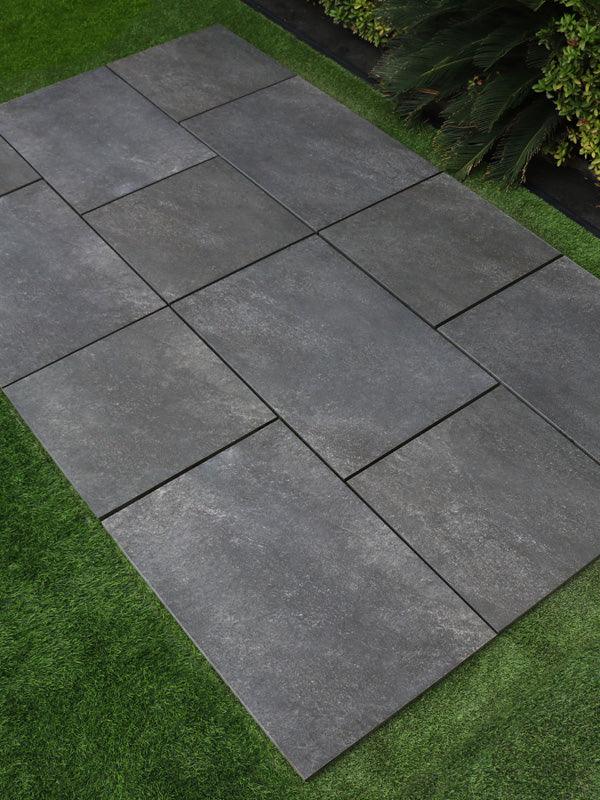 Hammerstone Nero Outdoor Porcelain Paving Tiles - 900x600 - 21.60sqm - 20mm - UniversalPaving