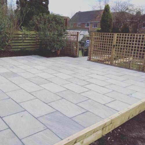 Kandla Grey Indian Sandstone Paving Slabs - Riven - 600x300 - 22mm