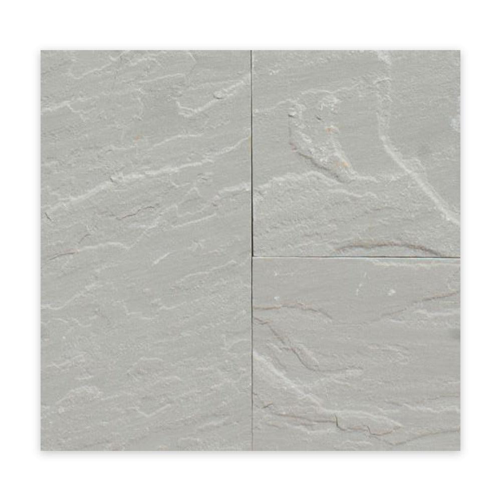 Kandla Grey Indian Sandstone Paving Slabs - Riven - Sawn Edge - 900x600 - 22mm - UniversalPaving