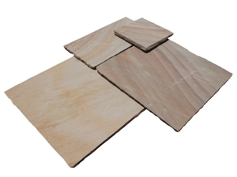 Rippon Buff Indian Sandstone Paving Slabs - Riven - Patio Pack - 22mm - UniversalPaving