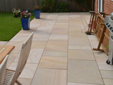 Rippon Buff Indian Sandstone Paving Slabs - Sawn & Honed - 900x600 - 20mm - Smooth Paving - UniversalPaving