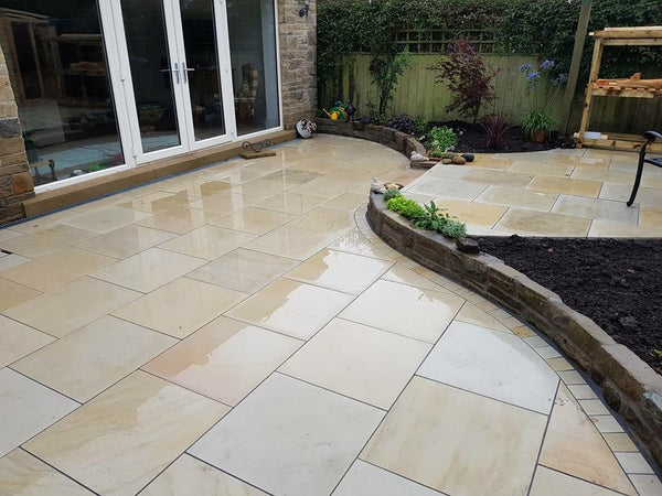 Mint Indian Sandstone Paving Slabs - Sawn & Honed - 600x600 - 20mm - Smooth Paving