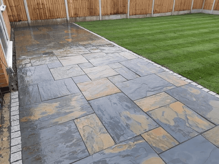 Rustic Indian Slate Paving Slabs - Riven - Sawn Edge - Patio Pack - 20