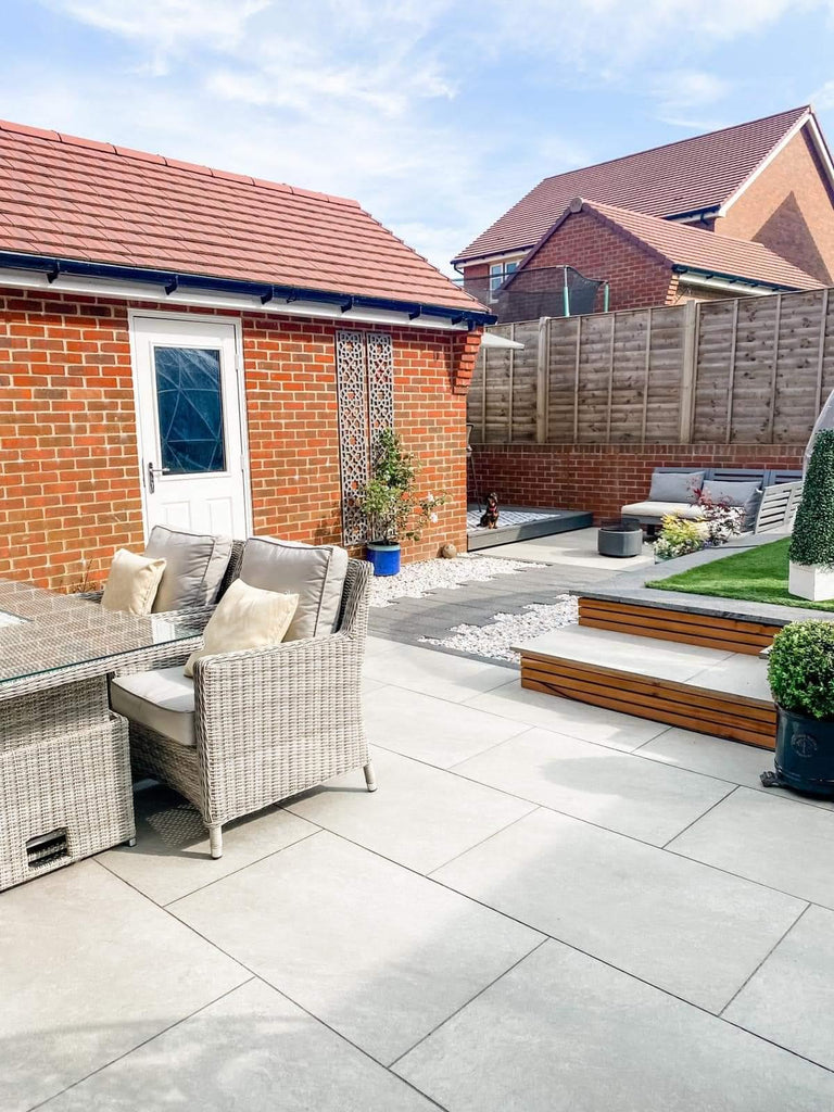 Hammerstone Grey Outdoor Porcelain Paving Tiles 900x600 20mm