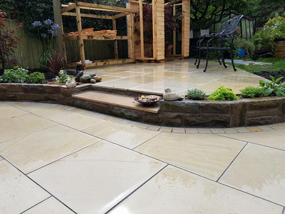 Mint Indian Sandstone Paving Slabs - Sawn & Honed - 600x600 - 20mm - Smooth Paving