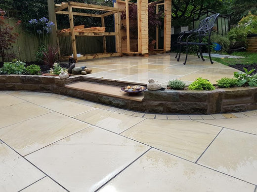 Mint Indian Sandstone Paving Slabs - Sawn & Honed - 600x600 - 20mm - Smooth Paving