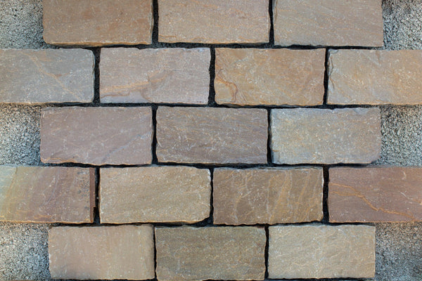 Raj Green Setts - Tumbled - 20x10 cm - 40-50 mm - 400 Pcs - 9sqm - UniversalPaving Raj Green Setts - Tumbled - 200x100 - 40-50 mm